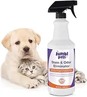 JumblPets 32oz Pet Stain & Odor Eliminator - Made in USA – Unscented Enzyme Pet Odor Eliminator & Spot Remover Spray for Urine, Feces & Organic Matter - Safe for Cats, Dogs, Carpet & Hardwood