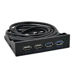 【熱賣現貨】包郵USB3.0軟驅位前置面板4口2口19PIN轉U3臺式機9PIN轉USB2.0黑