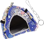 Hohopeti Winter Warm Hamster Nest Christmas Elk Pattern Thickened Washable Hanging Hideout for Animals for Guinea Pigs Chinchillas and Hamsters