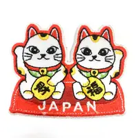 在飛比找有閑購物優惠-日本Q版-招財貓 皮夾 皮包 手機 刺繡貼布 電繡貼 背膠補