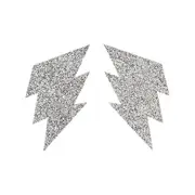 Smiffys Fever Glitter Lightning Bolt Nipple Pasties 20792 silver