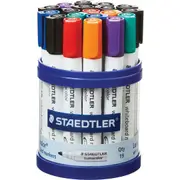 STAEDTLER 351 LUMOCOLOR Whiteboard Marker Assorted Bullet Tip Cup of 19