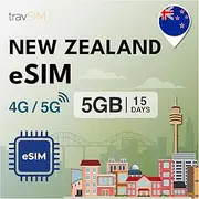 travSIM eSIM Card for New Zealand | 15 Days - 5GB Data SIM | 5G/4G High Speed Data | Unlimited Internet Access for Google, Facebook, Whatsapp, Instagram and More