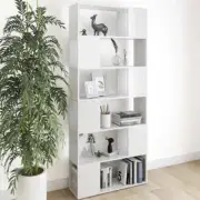 Book Cabinet Room Divider High Gloss White 80x24x186 cm Engineered Wood