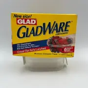 GladWare Snack Size 9.5 Oz Containers & Lids 6-Count 1999 VTG NOS