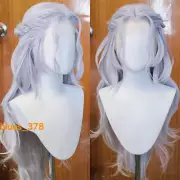 Final Fantasy 14 Venat Silver Blue Cosplay Wig Hair Halloween Accessories Unisex