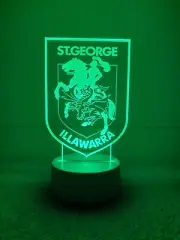 St George Dragons 3D LED Illusion Acrylic Lamp