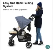 Veebee Navigator Stroller 3-wheel Pram For Newborns To Toddlers - Glacier
