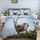 Sets King Size Gray Antelope Duvet Cover Sets 3 Pieces with Zipper Soft