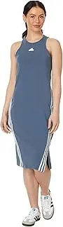 [adidas] Future Icon 3-Stripes Dress - Dress for Women - A-line Silhouette - Side Splits - Crew Neckline