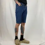 古著 DICKIES 皮標 刺繡小標LOGO 男版 W28腰 耐磨水洗 藍色牛仔短褲 膝上短褲 牛仔褲 男女可