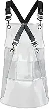 Cross-back Adjustable Apron With 3 Pockets Hair Salon Work Apron for Hair Stylist (22.8” W 25.5” L)
