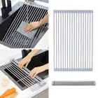 Roll-Up Dish Drying Rack Silicone Dish Draining Mat Kitchen Accessories