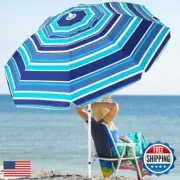 JEAREY 7.5FT Beach Umbrella UV 50+ Outdoor Portable Sunshade Umbrella with Sa