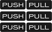 uxcell 3Set Push Pull Door Stickers, 2x4.7in Push and Pull Signs Plate Acrylic Vertical Self-Adhesive for Doors Glass Window Business Stores, Rectangle, Black