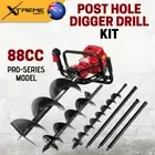 New 88CC Giantz Petrol Post Hole Digger Drill Borer Fence, Augers and Extensions