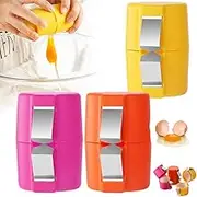 3Pcs Egg Shell Opener, 2025 New Egg Cracker Tool for Raw Eggs, Hard Boiled Egg Peeler Egg Cube Egg Separator Handheld (Pink+Orange+Yellow)