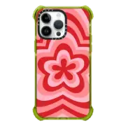 iPhone 14 Pro Max Ultra Impact Case pink red retro flower power