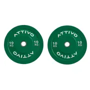 2" Olympic Bumper Plate Weight Plates with Steel Hub in Pairs High-Bounce Olympic Weight Plates 10KG Pair