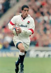 Jeremy Guscott in action for England during the Five Nations R- Old Rugby Photo