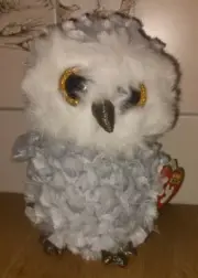 Ty Beanie Boos Boo OWLETTE the FLUFFY GREY OWL Rare 15cm Retired HTF - NEW