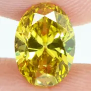 Loose Oval Shape Diamond Fancy Yellow Color 1.03 Carat VVS2 Certified Enhanced