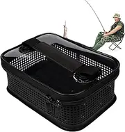 Fishing Tackle Box,Mesh Soft Bait Organizer With Handle Design - Large Capacity Fish Storage Wraps For Casting Trolling Catfish Crappie Walleye Saltwater Backpacking Travel