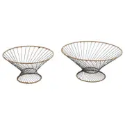 2x Willow & Silk Nested 36/30cm Taper Footed Fruit Serving Bowl/Table/Home Decor