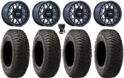 KMC Technic 15" Wheels Blue 30" BFG KM3 Tires Sportsman RZR Ranger