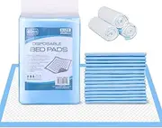 [Clevinger] Disposable Bed Underpads, 90x60cm Disposable Incontinence Bed Pads, Multi-Layered Ultra Thick Super Absorbent Protection Disposable Bed Pee Pads for Adults Elderly Kids Puppy Training (4Pack-160PCS)