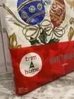VTG Trim a Home KMart Vinyl Tablecloth Oblong 52 in x 70 in XMAS Tan