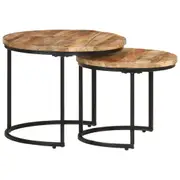 Nesting Tables 2 pcs Solid Wood Mango vidaXL