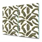 Glass Induction Ceramic Hob Cover Golden Leaves Leaves Tropical Art 2x30x52
