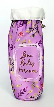 Springtime Floral Wine Gift Bags Love Rules or Choose Joy Always Purple/Blue