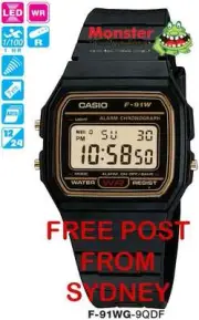 CASIO WATCH FREE POST FROM SYDNEY VINTAGE RETRO F-91WG-9 F91 F91W F-91 WARNTY