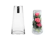 bulk 12 Glass Tapered Vase Flower 13x25cm