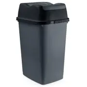 Mini Plastic Trash Can with Swing Top Lid 1.25 Gallon Compact Small Waste Bin...