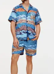 NEW PETER ALEXANDER MENS PJ TOP + SHORTS PJ SET M RRP$139.90 KAYANNIE INDIGENOUS