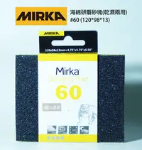 在飛比找Yahoo!奇摩拍賣優惠-MIRKA 海綿研磨砂布 乾濕兩用 #60 砂塊 研磨砂布 