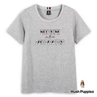 在飛比找momo購物網優惠-【Hush Puppies】女裝 T恤 經典格紋配色矽膠品牌