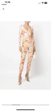 Alex Perry Lanson Stretch Jersey Catsuit Jumpsuit Sz UK6