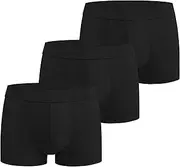 [Battewa] Incontinence Underwear for Men Boxer Briefs Washable Urinary Absorbent Leak Proof Underwear for Bladder Leak 50ml (Large,3Black,3 Pack)
