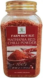 Farm Royale Mathania Red Chilli (Lal Mirch) Powder-200gm||100% Pure and Natural||Shudh||Handpicked Material||Export quality