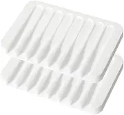 AIMALL 2X Silicone Soap Dish Soap Holder Rack Tray Plate Saver Storage for Bathroom and Kitchen