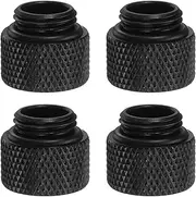 4pcs Water Cooling Adapter G1/4" Thread Male to Female 0.39" Column Length Mini Compression Fitting Copper Extender Fitting with O-Ring for Computer PC Water Cooled System, Black