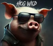 Hog Wild Pig With Sunglasses Iron On Transfer-T-Shirt + Light & Dark Fabrics #1