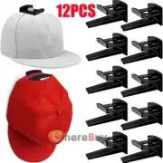12 Pack Adhesive Hat Hooks for Wall, Super Strong Hat Rack for Baseball Caps NEW