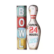 Wall Decor Metal LED Sign Vintage Plaques Bar Shop Cafe Club Retro Tin Battery