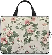 [FHPCE] Laptop Shoulder Bag 12inch Laptop Bag Computer Bag Small Floral Pattern Messenger Bag for Unisex, Small Floral Pattern, 12inch