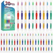 Navona 30 PCS Premium Individually Wrapped Bulk Toothbrush Pack, Disposable Toothbrushes, Kids Toothbrush, Soft Toothbrushes for Adult, Soft Bristle,Ergonomics Handle,Perfect for Travel Hotel Donation